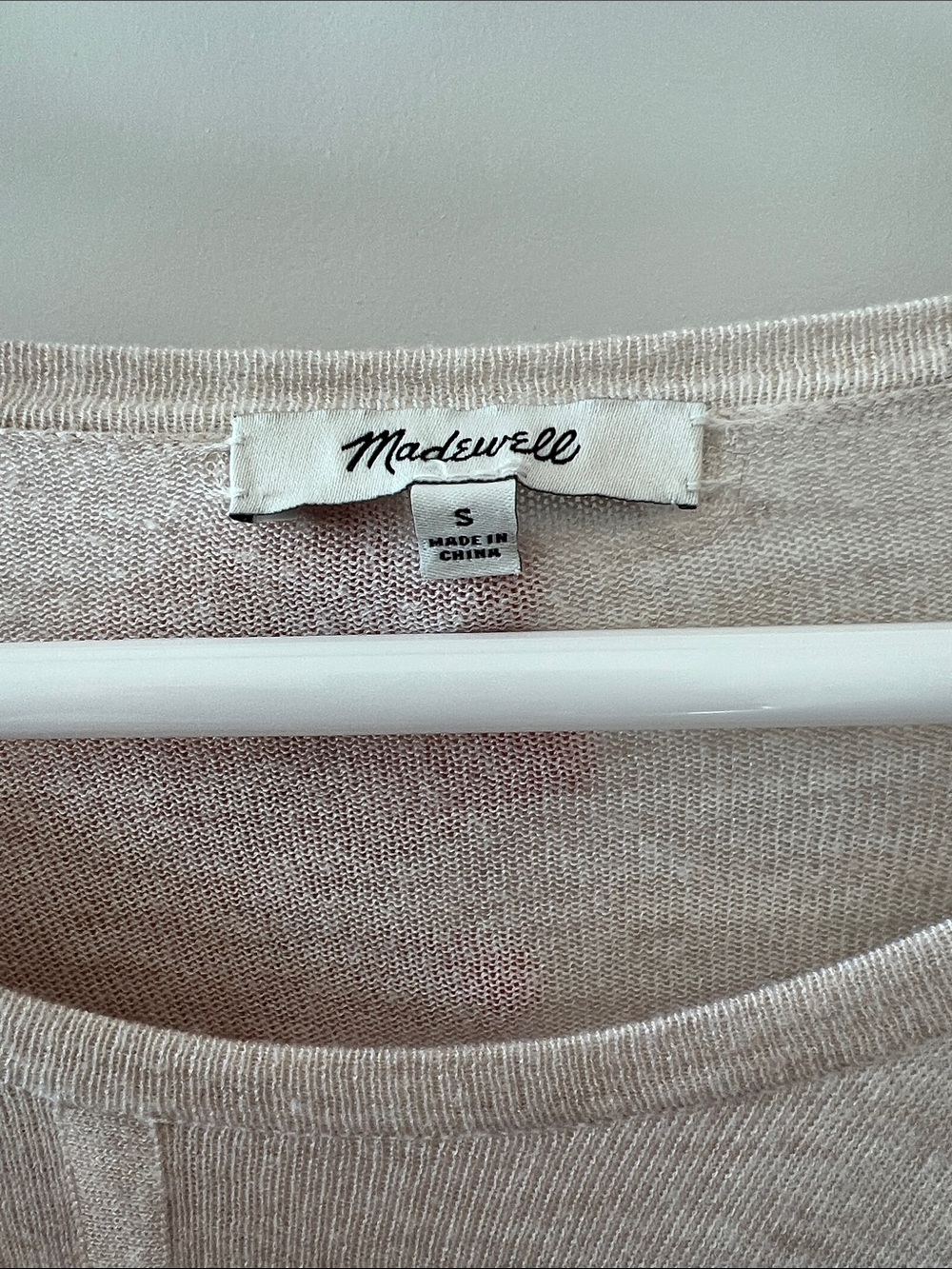 Madewell Neutral Tie-Front Long Sleeve Top - Picture 4 of 4
